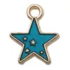 Mistura 20 Acessórios de Joias de Liga Azul com Gota de Óleo DIY Pulseira Brincos Chaveiro Sereia Estrela do Mar Flor Pingente