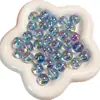 Cuentas Sueltas Cuentas Redondas Transparentes Chapadas en UV Cadena para Teléfono Cuentas de Hilo Joyería DIY Accesorios Joyería al por Mayor