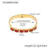 Pulseira de Diamante Colorido Geométrica, Pulseira Empilhável de Aço Inoxidável, Não Desbota, Luxo Leve, Design Elegante, Para Usar com Elegância, Joia de Mão para Mulheres