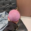 Bolso de cena Nuevo 2024 moda Diamante retro bolso de hombro mujer cadena cruzada bola lentejuelas bolso redondo pequeño