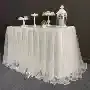 Mantel y Falda de Gasa para Mesa de Firma de Boda, Decoración de Mesa de Postres con Cortinas de Gasa, Accesorios para Escena de Compromiso y Cumpleaños