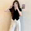 Camisa irregular de manga corta con cuello en V estilo Chanel para tallas grandes de mujer, nuevo estilo de verano, top adelgazante y que realza la figura para mujeres de talla grande