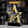 Nuevo trofeo de metal de cristal de alta calidad al por mayor, medalla anual de negocio para empleados destacados de empresa creativa, premios de competición