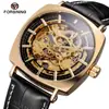 Nuevo Reloj Mecánico Semi-Automático de Acero para Hombre Forsining, Moda Casual Estilo Europeo y Americano, Hueco, Resistente al Agua