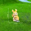 Figura de conejito temática de granja creativa para paisaje en miniatura, accesorio de decoración de paisajismo DIY para jardinería, pequeño adorno de escritorio