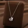 Colar de Aço Titânio para Mulheres, Simples, Versátil, Moderno, Luxo Leve, Design de Nicho, High-End, Corrente de Clavícula que Não Desbota Joias Atacado