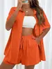 2026 conjunto de cárdigan y shorts de nuevo estilo europeo y americano transfronterizo para mujer, casual transfronterizo, primavera y verano, color liso