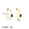Pendientes Europeos y Americanos de Alto Nivel, Nicho, Forma de U, Acero de Titanio para Mujer, Lujo Accesible, Pendientes Coloridos de Zirconia, Pendientes, Venta Directa de Fábrica