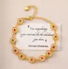 Pulseira Flor de Diamante Dourado Areia Vermelho Rosa com Galho de Flor e Caractere da Sorte Incrustado com Diamante, Pulseira Fashion de Luxo Leve para Mulheres