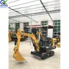 Excavadora Compacta sobre Orugas, Excavadora Pequeña Hidráulica para Ingeniería de Construcción, Equipo para Excavación de Zanjas y Pozos en Viveros de Tierras de Cultivo