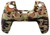 Cubierta protectora para mando de PS5 Cubierta de silicona camuflada para PS5 Piel con proceso de transferencia de agua para la mano Cubierta protectora para PS5