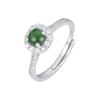 Anillo de Moda Estilo Europeo y Americano Transfronterizo Plata de Ley s925 Incrustado con Esmeralda Natural Anillo de Esmeralda para Mujer Lujo Ligero Versátil