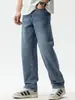 Ropa popular para hombre/pantalones de pierna ancha rectos holgados de moda para primavera, jeans versátiles casuales, estilo recto holgado para hombre
