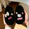 Pantuflas de algodón para niñas, pantuflas de interior antideslizantes para niños de otoño e invierno, diseño lindo de gato, cálidas, adecuadas para que las usen juntas niñas y padres.