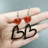 @Procesando Artículos: Pendientes de Corazón Acrílico Transfronterizos Europeos y Americanos para el Día de San Valentín, Diseño de Corazón Hueco, Dulces y Lindos, Pendientes Versátiles