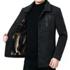Suministro exclusivo transfronterizo de chaquetas de otoño e invierno para hombre, cuello camisero casual, estilo papá de mediana edad, forro polar, chaqueta gruesa de lana para hombre