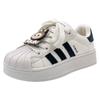 Zapatillas Niña Labubu 2025 Otoño Nuevas Moda con Punta de Concha Zapatos Blancos Niño Zapatos Deportivos Transpirables para Niños
