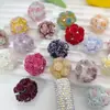 Bolas de rosa luminosas transfronterizas, cuentas de flor suave con agujero recto, accesorios para cadena de bolígrafo con cuentas hechas a mano para bricolaje, cadena de teléfono móvil, llavero, cadena de bolso