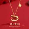 Colar Tich Original de Ágata Vermelha para Ficar Rico Feminino Prata de Lei S925 Novo Estilo Chinês Ano Zodiacal 2026 Ano do Cavalo Joias