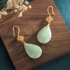 Novedad de verano 2021, accesorios de palacio, pendientes antiguos, pendientes con borlas de jade hetiano, pendientes antiguos de cheongsam chino.
