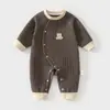 Macacão Quente Antibacteriano Bebê 10A Macacão para Recém-Nascido Primavera e Outono Pijama Acolchoado para Bebê Roupa de Exterior