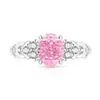Transmisión en vivo súper vendido anillo de flor de hielo de gema de color corte huevo de paloma diamante de alto carbono súper brillante chapado en oro real de moda versátil anillo con forma de huevo