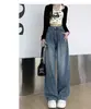 Jeans de Tiro Alto Rectos Sueltos para Mujer, Caída Estrecha de Pierna Ancha, Nuevos Pantalones Versátiles de Largo Completo 2025, Estilo Popular de Primavera y Otoño