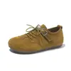 Zapatillas de entrenamiento retro alemanas para mujer 2026 Otoño Verano nuevas planas con cordones Birkenstock suela suave ballet versátiles zapatos casuales