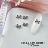 Laço de Fita de Liga Ultra Brilhante Estilo Francês Dourado e Prateado Gravata Borboleta Materiais para Nail Art Acessórios DIY Feitos à Mão