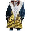 Abrigo trench de mujer nuevo de 2023 de venta caliente transfronteriza invierno engrosado estilo europeo y americano patrón navideño abrigo con capucha lote
