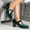Fivela tecido 40 sapatos em T sapatos plus size sapatos de veludo dourado novos salto grosso saltos altos comércio exterior 43 primavera e outono preto