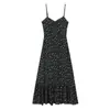 Vestido Lencero Elegante Floral de Cuello en V Estilo Francés 2026 Estilo Nuevo de Primavera Ceñidor de Cintura Ajustado Vestido para Vacaciones en la Playa