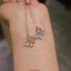Colar de Borboleta Pequena Super Brilhante Estilo Estrangeiro Versátil Corrente de Clavícula Simples Elegante Banhado a Prata S925 Ouro 14K