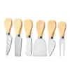 Kit de herramientas para pastel de pizza de queso transfronterizo, cuchillo, tenedor, pala, espátula para mantequilla, mango de madera, cuchillo de queso de acero inoxidable