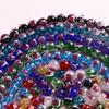 Cuentas redondas de vidrio de colores de 10 mm con forma de corazón, agujero recto, cuentas sueltas, pulsera, collar, accesorios de joyería DIY