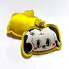 Etiqueta tejida de algodón rellena de dibujos animados, bolsita de hilo de satén de poliéster, adorno colgante relleno, etiqueta de tela para peluche, etiqueta tejida rellena de algodón personalizada