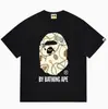 Hit da Internet de Verão 24: Camiseta bAPe Cabeça de Macaco Macaquinho, Camuflagem, Camiseta Unisex Manga Curta Gola Redonda