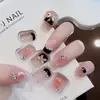 Patch de Unha Postiça Desejo Puro Manicure de Laço Unha Postiça Acabada Usável Peça de Unha Removível Usando Unha X94