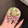 Lindo Pasador de Sombrero de Paja con Lazo, Estilo Dulce para Niñas, Pin para Flequillo, Estilo Bosque, Alto Valor Estético, Pasador Versátil