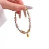 Pulsera Popular de Perlas Bendición de Flores, Pulsera de Amatista de Lujo Ligero y Gama Alta, Pulsera de Zirconita con Perlas de Nicho para Niñas