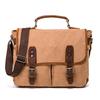 Bolsa masculina Flying Plaid vintage bolsa de lona pasta de couro de vaca Crazy Horse bolsa de ombro crossbody europeia e americana fornecimento transfronteiriço