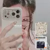 Pegatinas de Felpa Lindas Estilo Coreano Ins de Conejo y Oso con Relieve para iPhone 17 Pegatinas Decorativas para Lente de Teléfono DIY en Stock