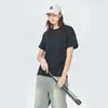 Camiseta de Algodão Puro com Gola Redonda e Manga Curta Verão Algodão Respirável Solta Cor Lisa Base Casual Unissex Versátil