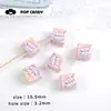 Cubo de Acrílico Gato Bolo Laço Estampado Feito à Mão Corrente para Bolsa DIY Dopamina Fofo Contas Miçangas