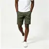 E-commerce Transfronteiriço Casual de Verão Calças de Cinco Pontos Masculinas Retro Americano Tendência Slim Fit Versátil Cor Sólida Cargo Calças de Cinco Pontos