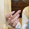 Unhas Postiças Blush de Bolinhas Alpaca Pure Desire Aura de Fada 30 Peças Adesivos de Unha Estilo Pure Desire Unhas Postiças Xiaohongshu