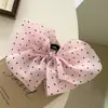 Novo Grampo de Cabelo Grande Irregular de Bolinhas com Laço, Grampo Tubarão Exquisito e Versátil, Presilha de Cabelo, Grampo de Cabelo