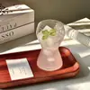Copo de Vidro Criativo Estilo Ins com Curva na Cintura para Bebidas Geladas, Copo de Suco, Copo de Refrigerante, Copo para Café Latte