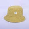 Chapéus de Outono e Inverno para Homens e Mulheres, Chapéu Bucket de Lã Teddy com Rosto Sorridente, Chapéu de Pescador Quente de Lã de Cordeiro de Inverno, Tendência Personalizada