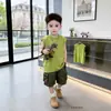 Conjunto de Colete de Verão para Meninos 2026 Novo Fresco e Estiloso Sem Mangas Roupa Fina para Bebês, Conjunto de Verão de Duas Peças para Crianças 5